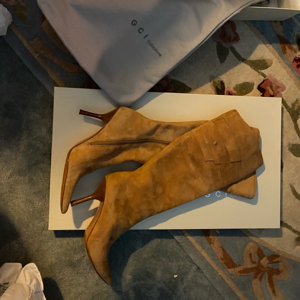 Suede knee high boots